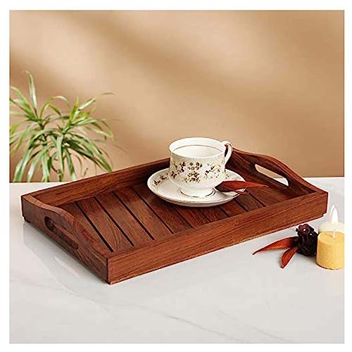 Zyntix Wooden Tray for Kitchen Organizer - Elegant Serving Solution in Wooden Tray, Multi-Functional Design for Tea, Snacks and More, Ideal for Dining, Living Room, and Countertop Display - Image 1