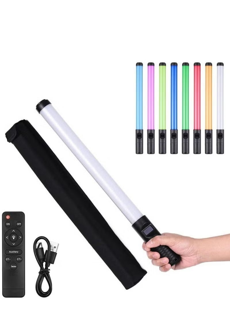 Handheld RGB Tube LED Video Light Stick Atmosphere Light Camera Light Built In Battery And Remote Control OLED Display Suitable for Various Scenes - Image 1