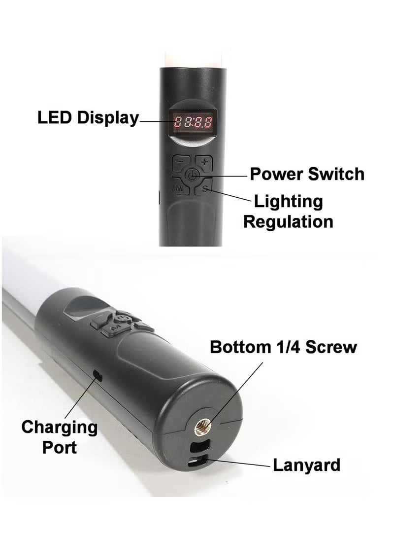 Handheld RGB Tube LED Video Light Stick Atmosphere Light Camera Light Built In Battery And Remote Control OLED Display Suitable for Various Scenes - Image 4
