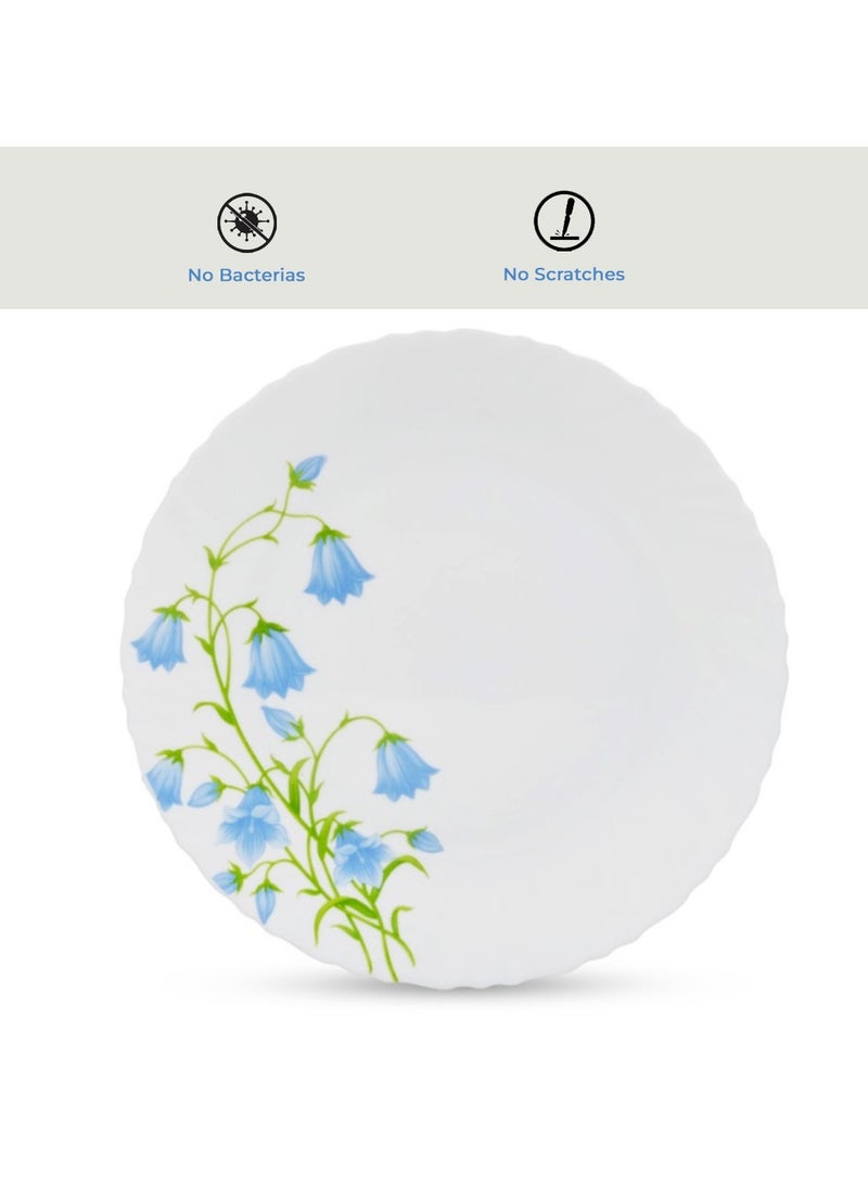 لاوبالا طقم عشاء كلاسيكي من La Opala مكون من 44 قطعة من مادة زجاجية، طقم عشاء الجرس الأزرق، آمن للاستخدام في الميكروويف وغسالة الأطباق، طراز بسيط، أوعية وأكواب وأطباق قابلة لإعادة الاستخدام - Image 3