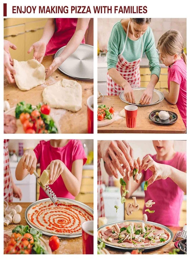 TeamFar 12 Inch Stainless Steel Pizza Pan - Round Oven Baking Tray, Healthy & Heavy Duty, Dishwasher Safe & Easy Clean - Image 4