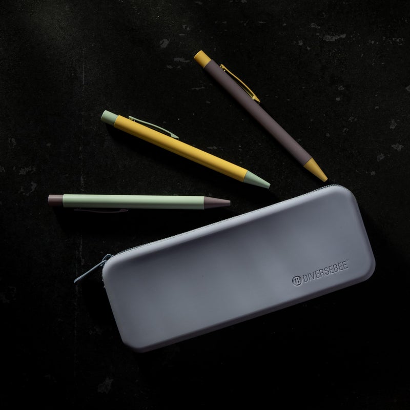 DIVERSEBEE Soft Silicone Pencil Case, Aesthetic Pencil Pouch with Zipper, Cute Pen Bag for School, Bible Journaling Supplies and Accessories, Pencil Organizer (Berry) - Image 3