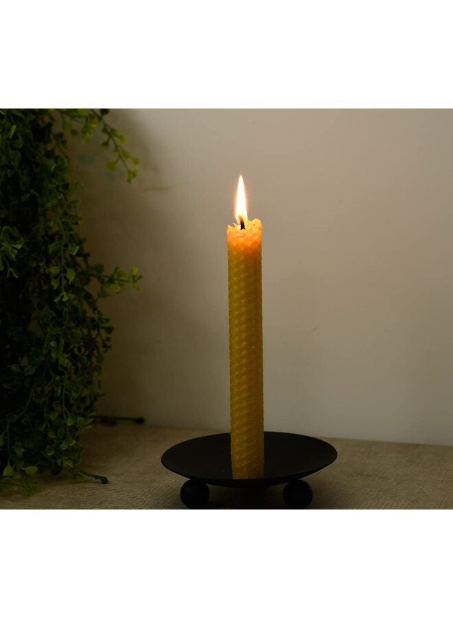 LAMAY 6PCS Beeswax Taper Candle, Drip-Proof Hand-Rolled, Great for Home, Holidays, Weddings, Women's Gifts (Yellow) - Image 5