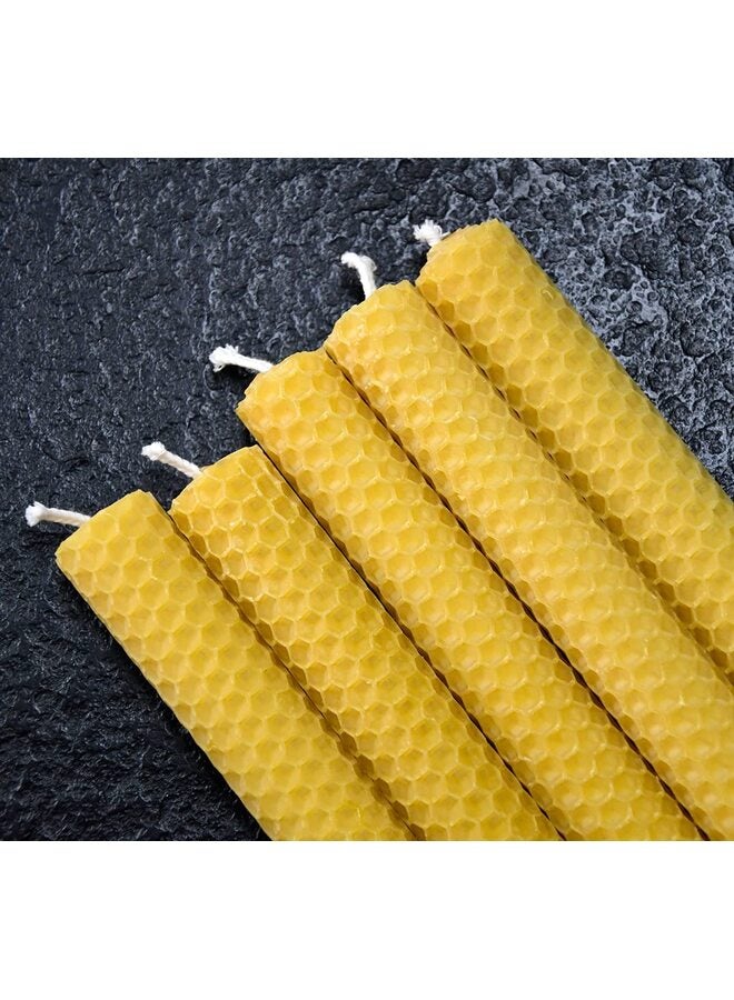 LAMAY 6PCS Beeswax Taper Candle, Drip-Proof Hand-Rolled, Great for Home, Holidays, Weddings, Women's Gifts (Yellow) - Image 3