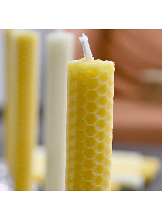 LAMAY 6PCS Beeswax Taper Candle, Drip-Proof Hand-Rolled, Great for Home, Holidays, Weddings, Women's Gifts (Yellow) - Image 4