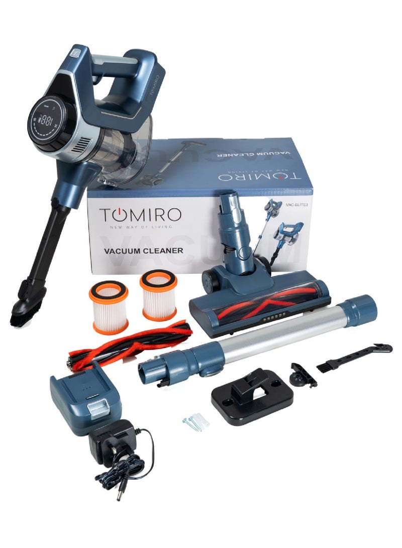 تومیرو مكنسة كهربائية لاسلكية، 220 وات 33 كيلو باسكال مكنسة كهربائية قوية، 40 دقيقة كحد أقصى، فرشاة أرضية مضادة للتشابك، شاشة متحركة ملونة، مكنسة يدوية للسجاد الأرضي وشعر الحيوانات الأليفة - Image 2