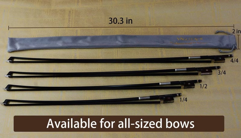Vingobow Viola Bow Velvet Bag for Single Violin/Viola/Cello Bow Protection Case Dust Cover 4/4 Full Size - Image 3