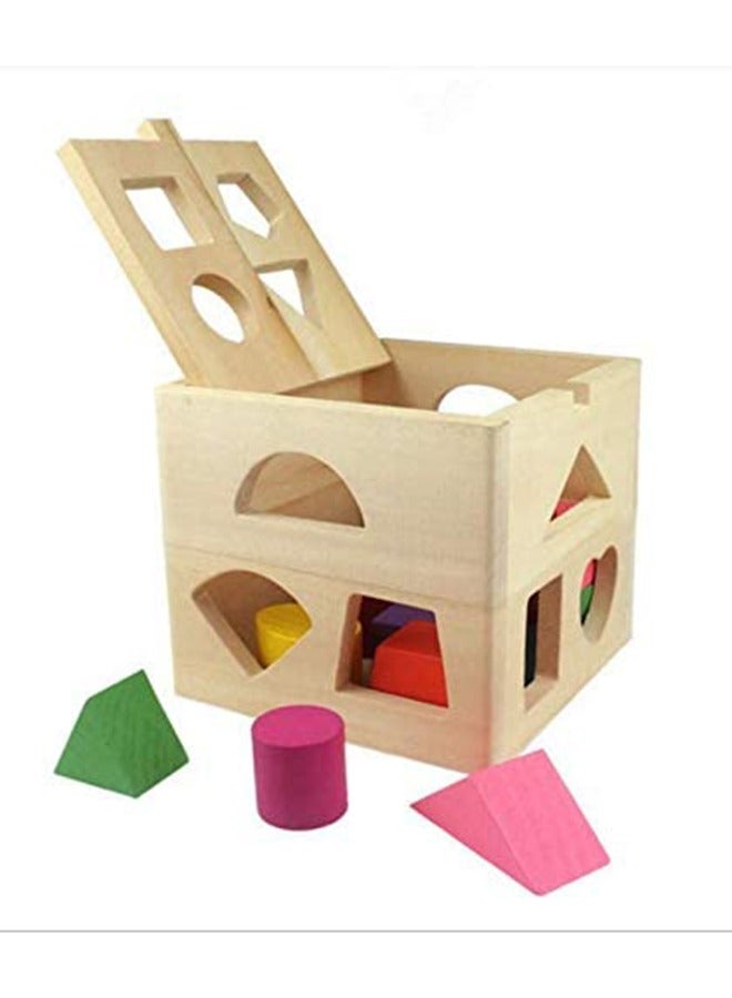 Children's geometric shape box intelligence matching, wooden block shape sorting machine set, sturdy and durable, colorful, various, puzzle toys - Image 2