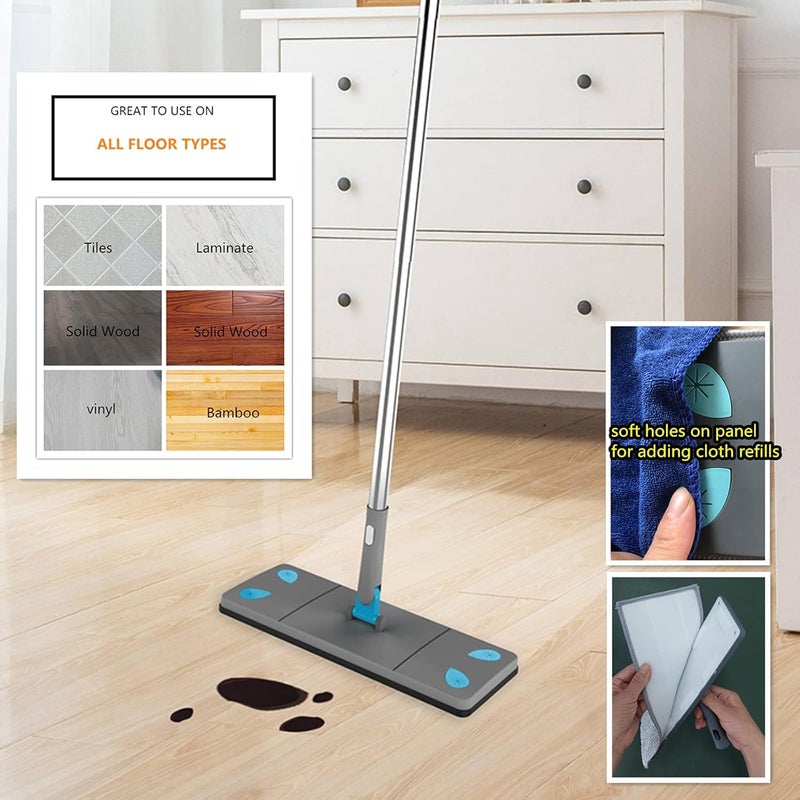 MORPICH 7in1 Cleaning Tool Kit with Window Squeegee Floor Brush Flat Mop Dusters and Microfiber Mop - Image 4