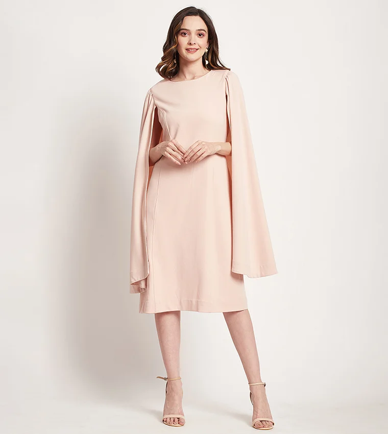 BEVERLY HILLS POLO CLUB Beverly Hills Polo Club Plain Round Neck A-Line Midi Dress