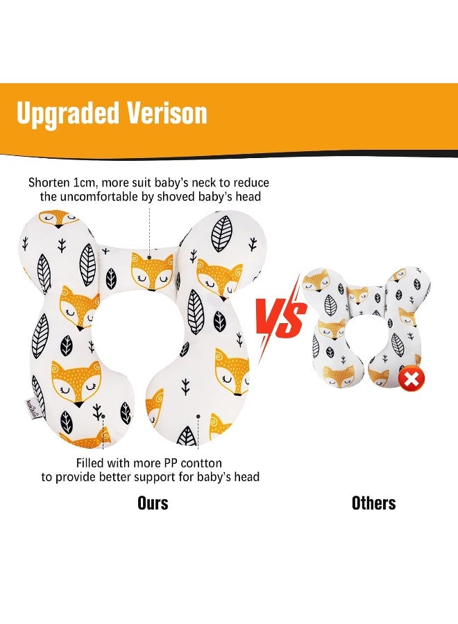 KAKIBLIN Baby Neck Pillow, Upgraded Baby Support Pillow for Head and Neck, Babies Head Pillow for Car Seat,Pushchair,Travel(Yellow Fox) - Image 5
