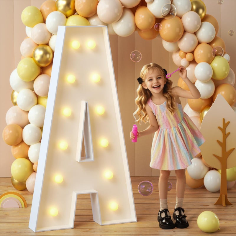 imprsv Marquee Light Up Letters 4FT Mosaic Letters with Light for Baby Shower Graduation Party Decor Large A for Engagement Wedding Party Decorations Need to Assemble - Image 2
