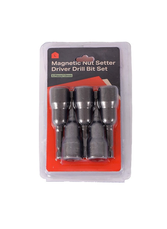 LAWAZIM - 5-Piece Magnetic Nut Setter Driver Drill Bit Set - 13mm - Image 1