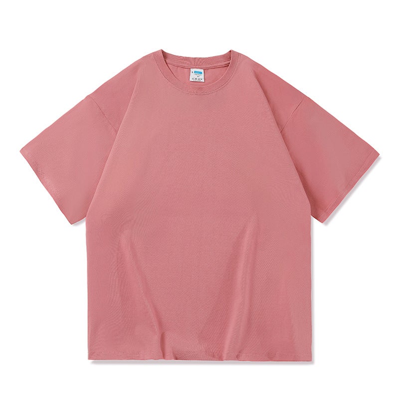 Wholesale fashion brand Klein blue summer popular loose plus size couple solid color cotton short sleeve T-shirt - Image 3