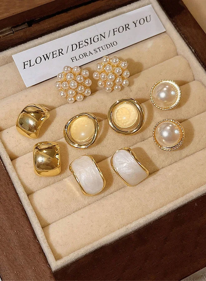 Take Two  Set of 5 - Assorted Embellished Earrings for Women | Best Price UAE