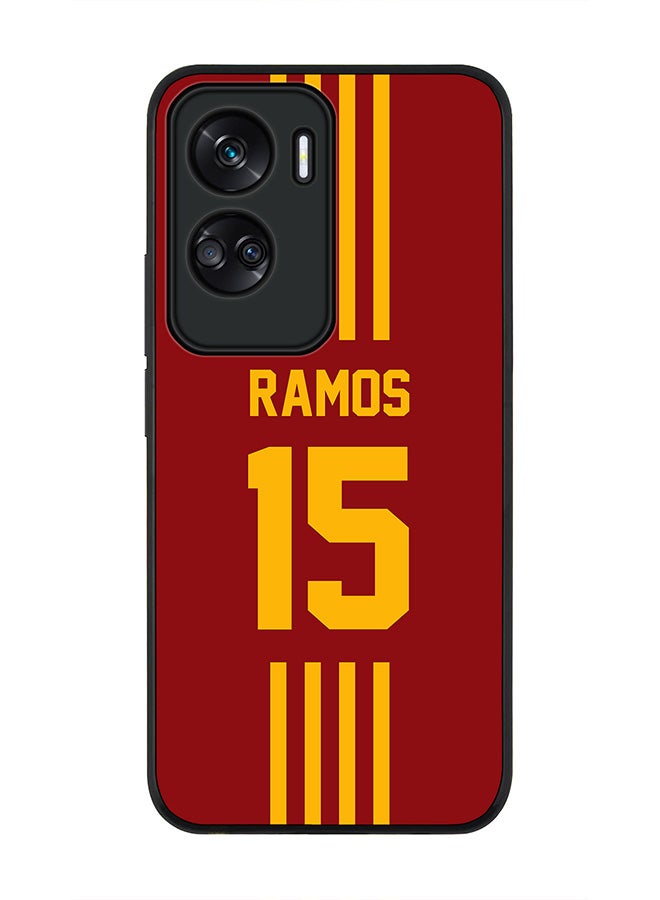 Stylizedd Rugged Black edge case for Honor 90 Lite  5G  Honor X50i 5G, Slim fit Soft Case Flexible Rubber Edges Anti Drop TPU Gel Thin Cover -  Football Team - Spain , Player Name - Ramos - Image 1