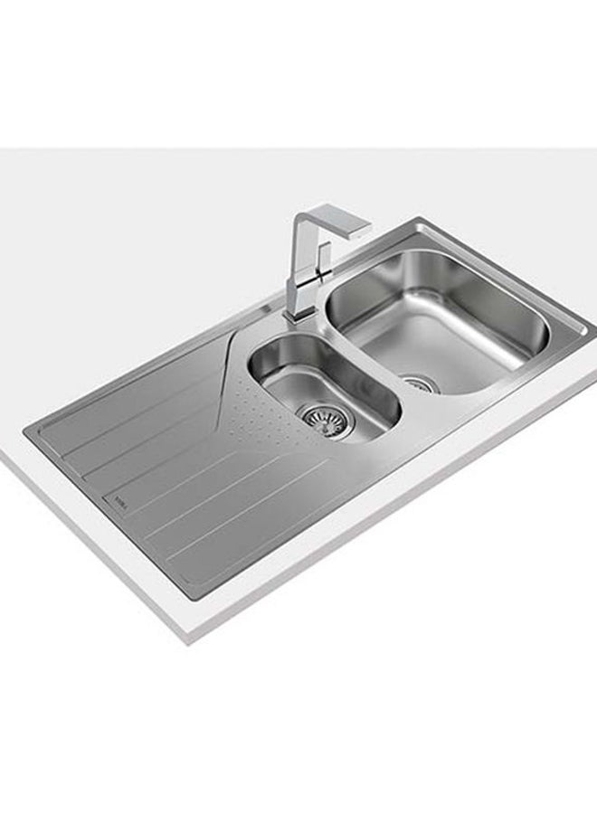 TEKA Universe 60 T-Xp 1½B 1D Inset Reversible Stainless Steel Sink 1½ Bowls And 1 Drainer Stainless Steel 980x500x160mmmm - Image 1