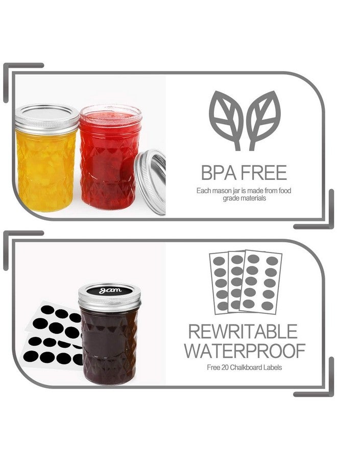 VERONES Mason Jars 8OZ, 8 OZ Canning Jars Jelly Jars with Regular Lids and Bands, Ideal for Jam, Honey, Wedding Favors, Shower Favors, 20 Pack,Extra 20 Lids - Image 5