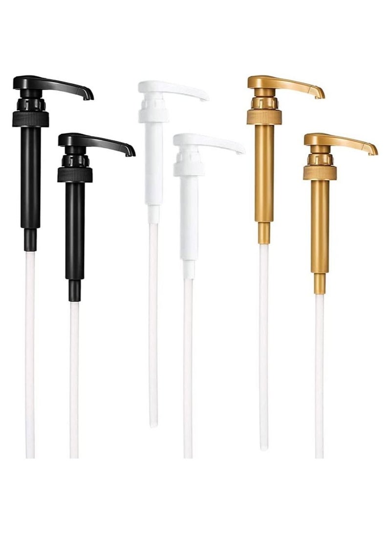 موزع مضخة شراب القهوة 6 عبوات مضخة شراب ل 750 مل زجاجة شراب 2 ذهبي 2 أسود 2 مضخة بيضاء لزجاجة شراب القهوة تعمل مع زجاجات شراب مودو توراني دافينشي 750 مل