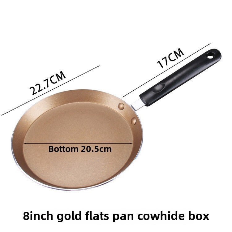 Pan Non-stick Melaleuca Banji Peel Maifan Stone Frying Pan Induction Cooker Household 6-inch 8-inch Aluminum Alloy Frying Pan with Fire([40206] new gold 8 inch 22.7CM) - Image 1