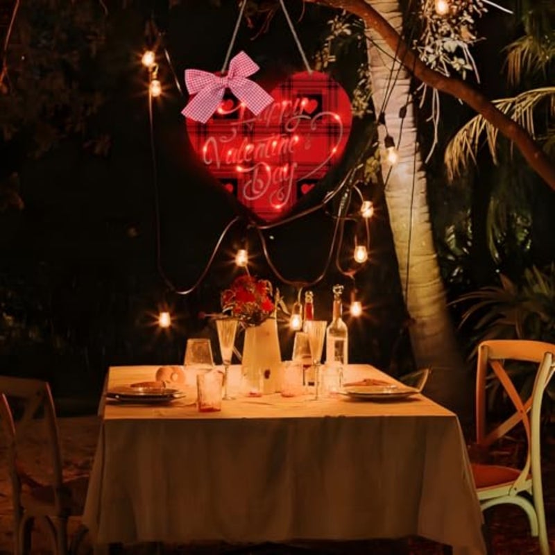 Valentines Day Door Sign Decorations for the Home - Lighted Up Valentines Front Door Wall Hanging Decor - Image 3