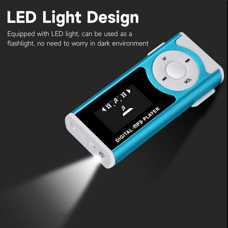 مشغل MP3 محمول: حجم صغير خضراء، تصميم مُقاطع - يدعم توسيع بطاقة TF مشغل صوت MP3/WMA للاستخدام اليومي في الهواء الطلق - Image 4