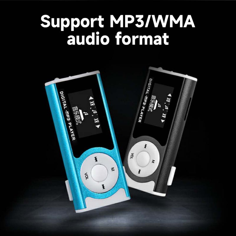 مشغل MP3 محمول: حجم صغير خضراء، تصميم مُقاطع - يدعم توسيع بطاقة TF مشغل صوت MP3/WMA للاستخدام اليومي في الهواء الطلق - Image 2