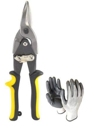 SANDCASTLE Sandcastle Heavy Duty Sheet Metal Hand Steel Cutting Tin Snip Scissors 1Pr Safety Gloves Free  - Image 1