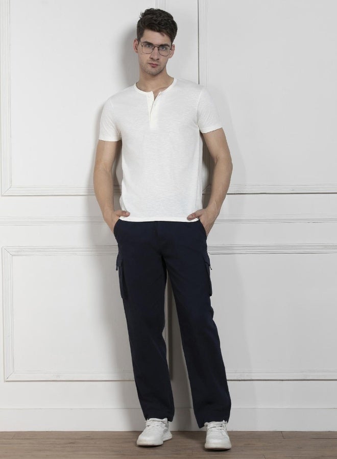 Dennis Lingo Regular Fit Ecru Cotton Henley Neck T-Shirt  - Image 5