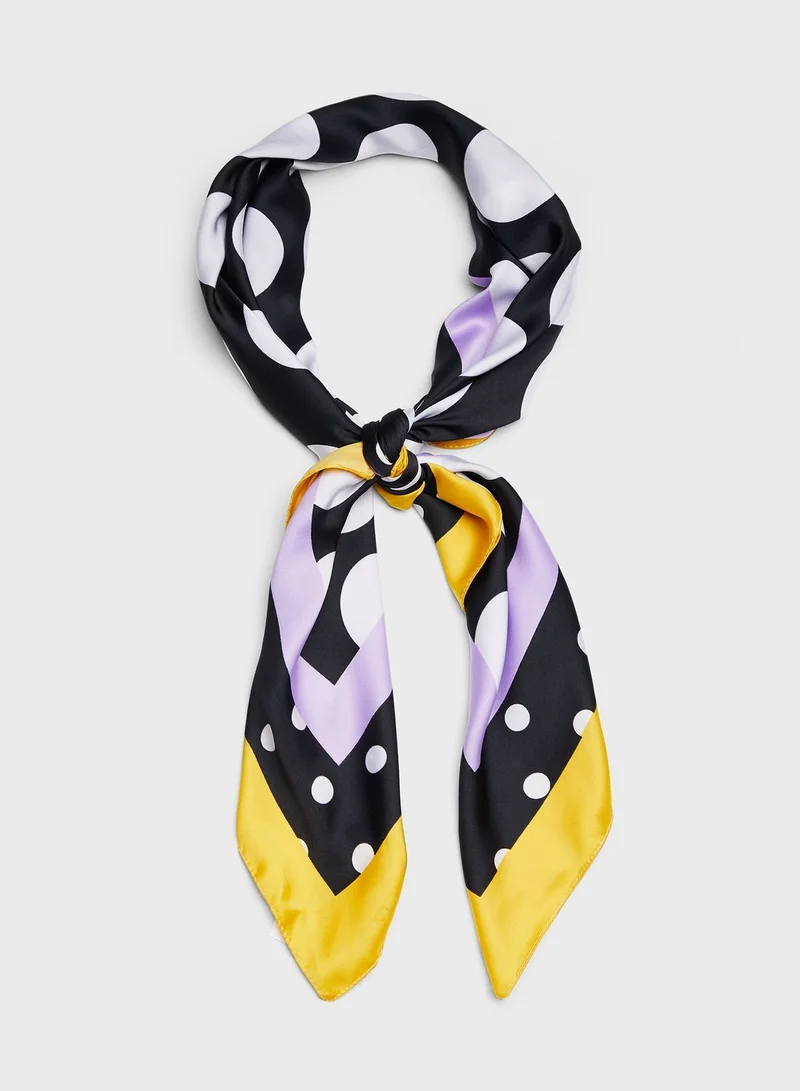 NEW LOOK Large Spotted Border Square Scarf