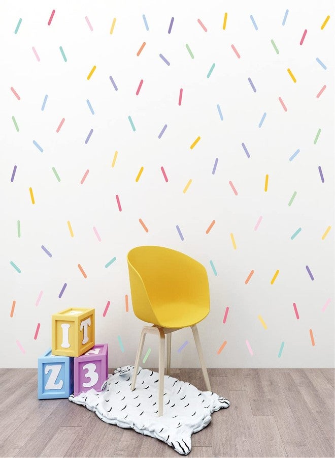 ملصقات حائط من Runtoo Confetti بنقشة وردية منقطة ملونة، قابلة للتقشير واللصق، لتزيين غرف نوم الأطفال والبنات - Image 3