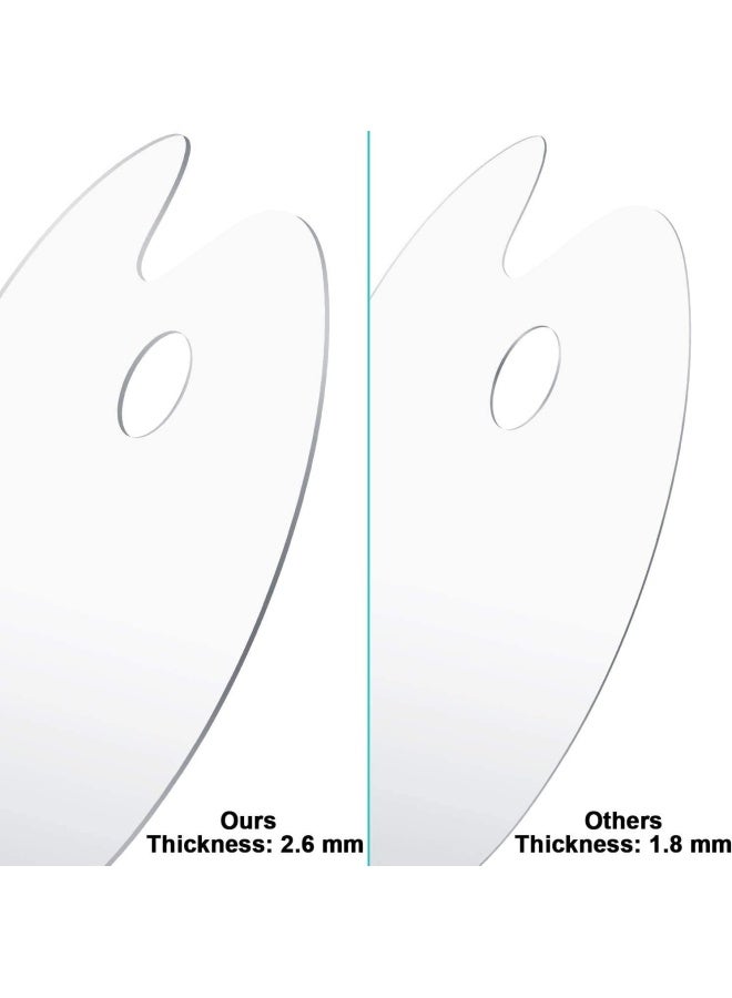 Premify طقم لوحات رسم أكريليك شفافة قابلة لإعادة الاستخدام مكون من 2 قطعة بحجم 8 × 11.8 بوصة على شكل بيضاوي للفنانين، لوحة رسم غير لاصقة، قابلة للغسل مع ثقب للإبهام، فيلم حماية للرسم للأعمال الفنية اليدوية - Image 2