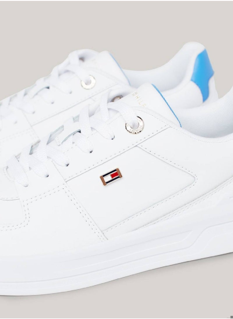 Women's Enamel Flag Basketball Low-Top Trainers -  Leather mix upper, White/ Blue - pzsku/Z08DA993E791DBA2DECB5Z/45/_/1727420106/592f8605-10fe-4743-a5f6-96969ce83006
