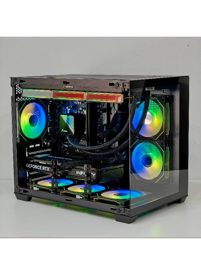 جيفوريس جهاز كمبيوتر للألعاب بمعالج Intel i5-14400F بسرعة 4.7 جيجاهرتز | بطاقة رسومات RTX 5070 بسعة 12 جيجابايت | قرص SSD بسعة 1 تيرابايت من نوع M.2 | ذاكرة وصول عشوائي (RAM) بسعة 32 جيجابايت من نوع DDR4 | مبرد سائل للمعالج بحجم 360 مم | يدعم تقنية الواي فاي | نظام التشغيل Windows 11 Pro - Image 3