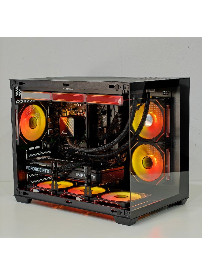 جيفوريس جهاز كمبيوتر للألعاب بمعالج Intel i5-14400F بسرعة 4.7 جيجاهرتز | بطاقة رسومات RTX 5070 بسعة 12 جيجابايت | قرص SSD بسعة 1 تيرابايت من نوع M.2 | ذاكرة وصول عشوائي (RAM) بسعة 32 جيجابايت من نوع DDR4 | مبرد سائل للمعالج بحجم 360 مم | يدعم تقنية الواي فاي | نظام التشغيل Windows 11 Pro - Image 4