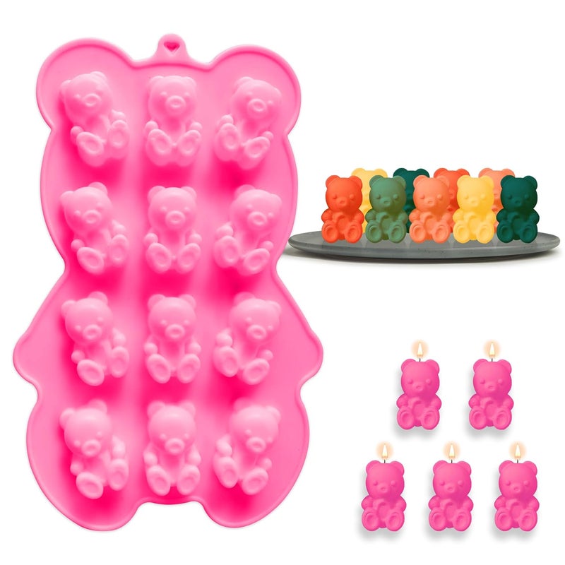MoldBerry Silicone Chocolate Mould Baking Teddy Bears Jelly Mold Candy Cake Decoration Ice Tray Candle Making Homemade Flexible Reusable Pack Of 1 255 x 163 x 1 Centimeters - Image 1
