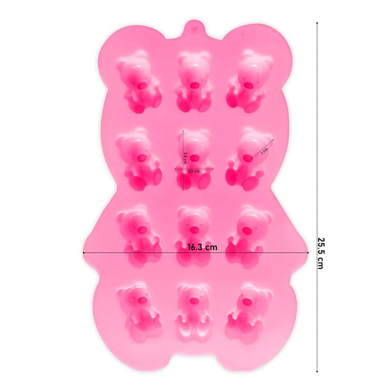 MoldBerry Silicone Chocolate Mould Baking Teddy Bears Jelly Mold Candy Cake Decoration Ice Tray Candle Making Homemade Flexible Reusable Pack Of 1 255 x 163 x 1 Centimeters - Image 2