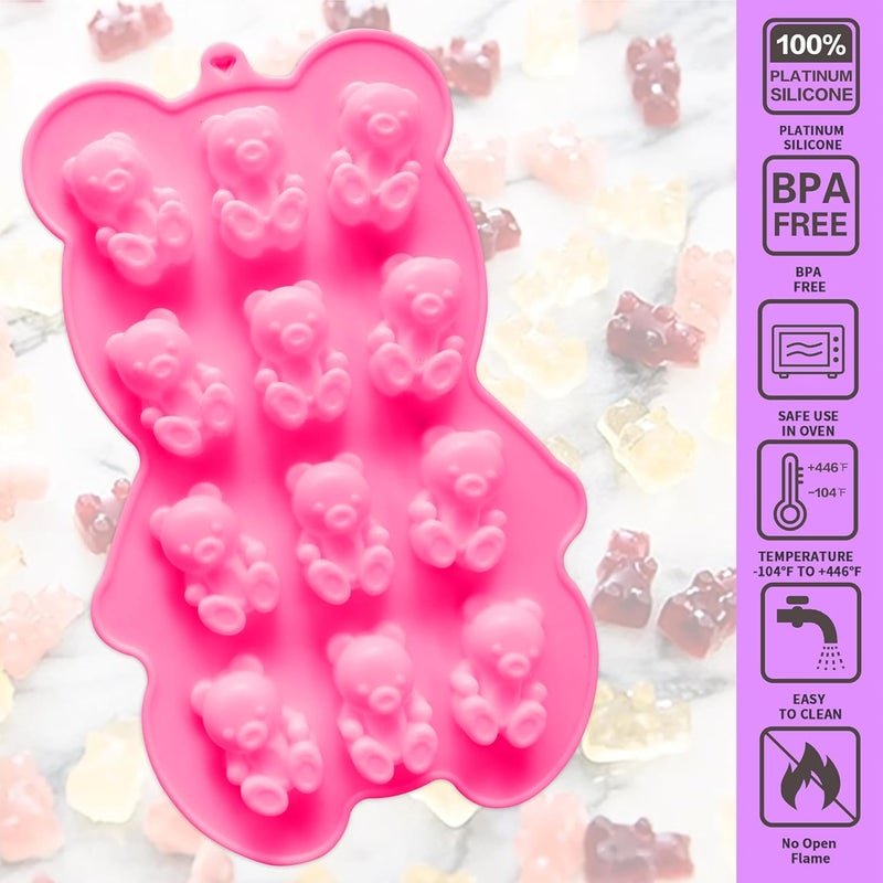 MoldBerry Silicone Chocolate Mould Baking Teddy Bears Jelly Mold Candy Cake Decoration Ice Tray Candle Making Homemade Flexible Reusable Pack Of 1 255 x 163 x 1 Centimeters - Image 3