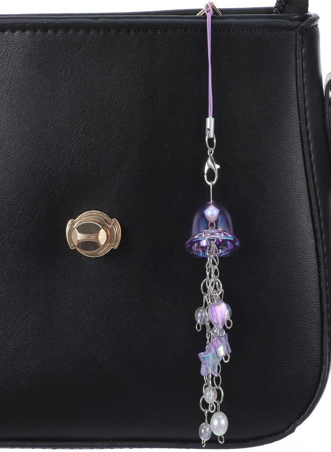 guduling 2 Pcs Jellyfish Phone Charms,Jellyfish Keychain,Cute Charm Straps with Star Heart,Kawaii Aesthetic Beaded Strap Accessory for Bag Keychain Camera Decor - Image 4