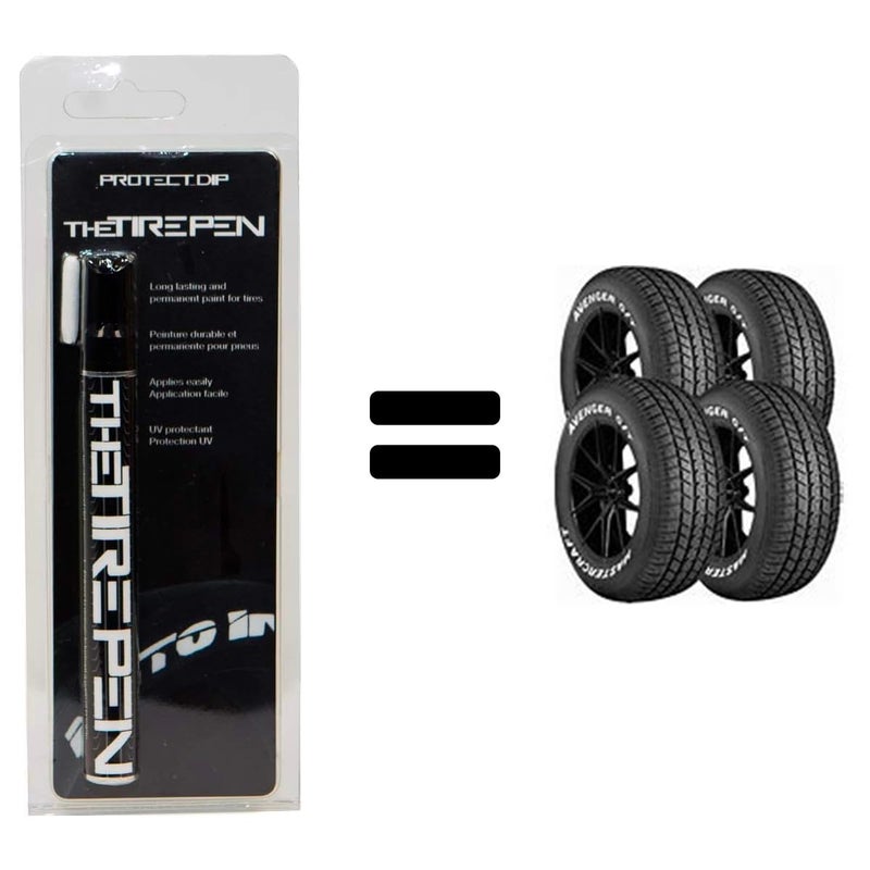 Protect_DIP ProtectDIP Tire Paint Pen White Waterproof Permanent Tire Marker for Car Motorcycle Lettering 4Color Pack White Yellow Blue Red with Reversible Tip Car Wash Safe - Image 3
