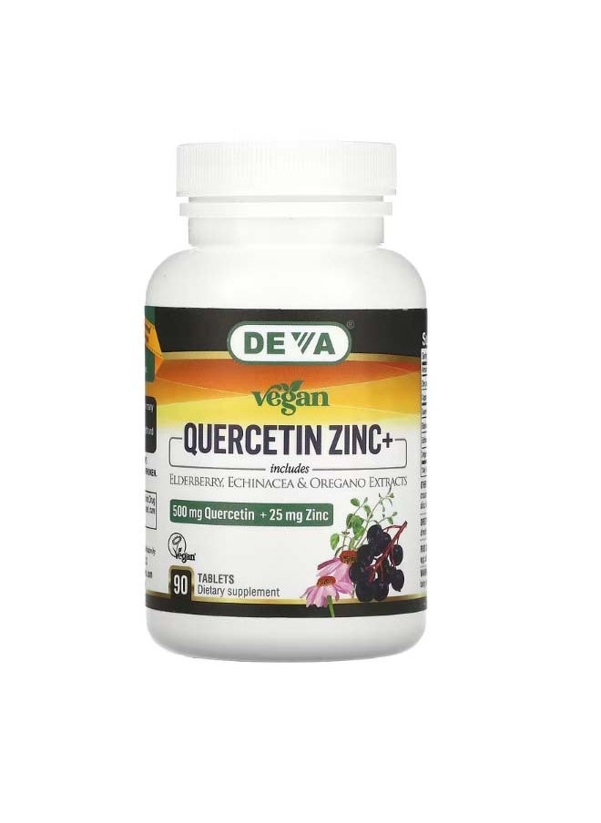 Deva Vegan Quercetin 500 mg Zinc+ 25 mg 90 Tablets  - Image 1