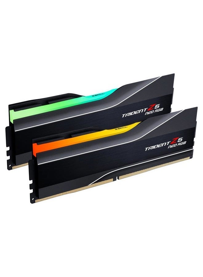 G.Skill Trident Z5 Neo RGB Series DDR5 RAM (AMD Expo) 64GB (2x32GB) 6000MT/s CL28-36-36-96 1.40V Desktop Computer Memory U-DIMM - Matte Black (F5-6000J2836G32GX2-TZ5NR) - Image 1