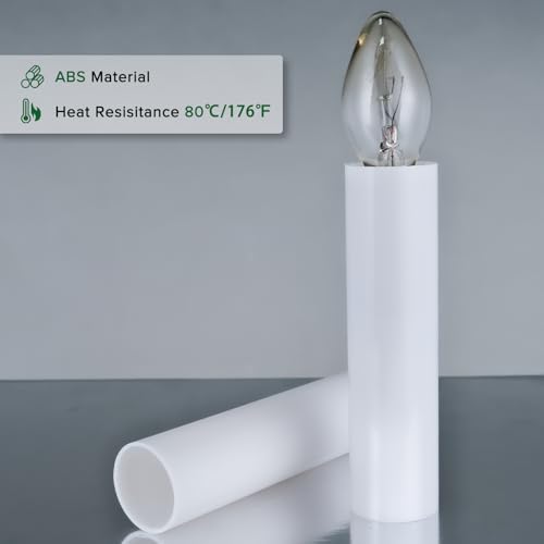 EMNOOTI 3.5 Inch Tall White Plastic Candle Covers Sleeves,Chandelier Socket Sleeves,Candelabra Base E12 Socket Covers Set of 6 (3.5 inches high / 6pcs) - Image 2