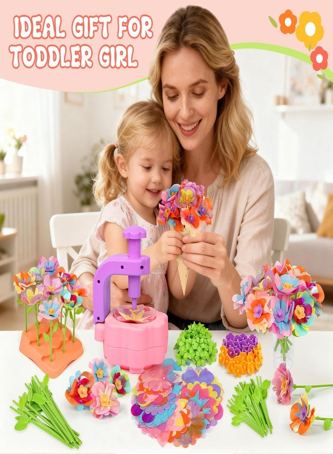 ZuxZuce Fabric Flower Bouquets Toys, Arts and Crafts Activity Kit for Kids Ages 3-12, DIY Flower Craft Kits for Toddler, Educational Activity Preschool Birthday Gifts for 3 4 5 6 7 8 9 10+ Year Old Girls - Image 4