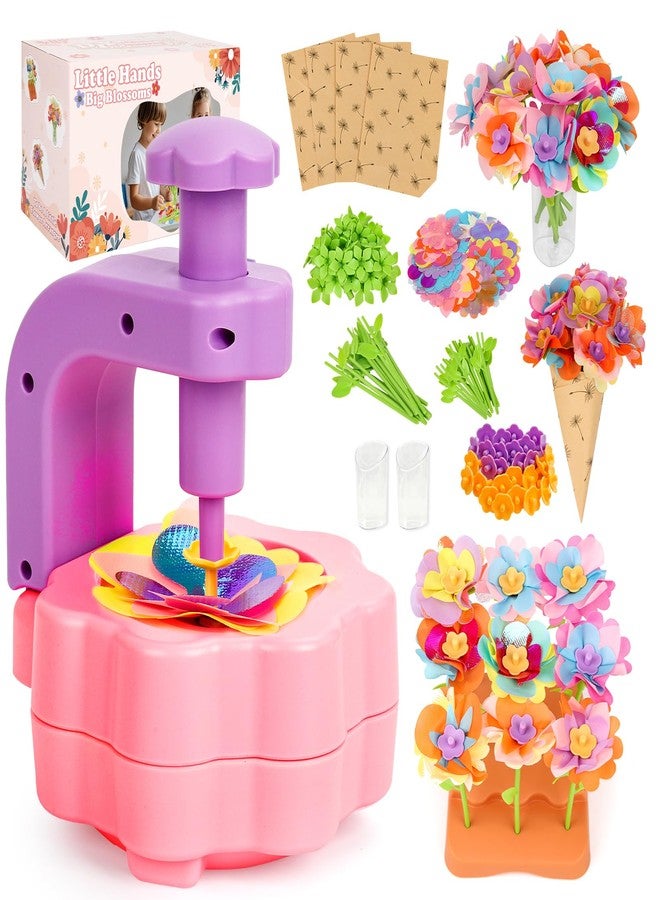 ZuxZuce Fabric Flower Bouquets Toys, Arts and Crafts Activity Kit for Kids Ages 3-12, DIY Flower Craft Kits for Toddler, Educational Activity Preschool Birthday Gifts for 3 4 5 6 7 8 9 10+ Year Old Girls - Image 1