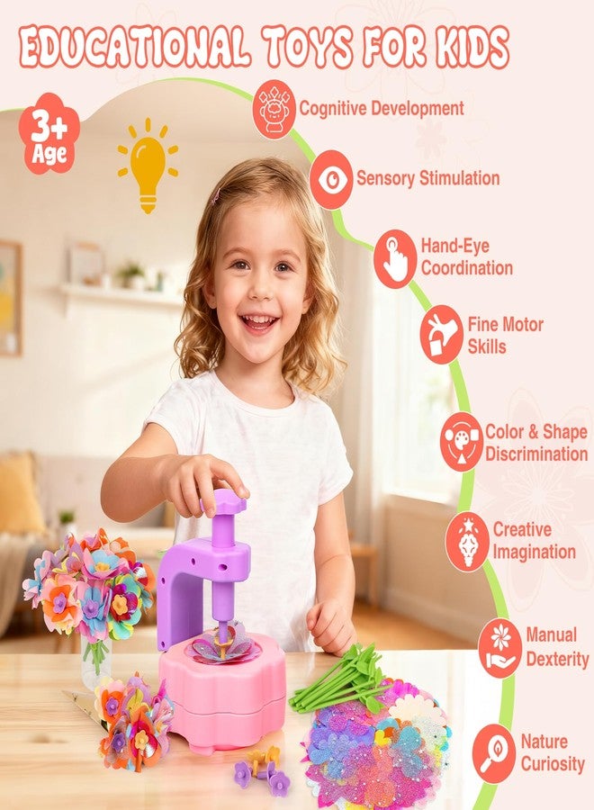 ZuxZuce Fabric Flower Bouquets Toys, Arts and Crafts Activity Kit for Kids Ages 3-12, DIY Flower Craft Kits for Toddler, Educational Activity Preschool Birthday Gifts for 3 4 5 6 7 8 9 10+ Year Old Girls - Image 5