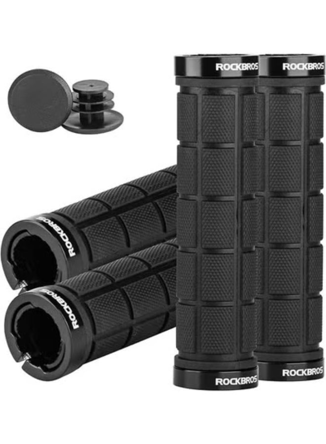 روكبروز مقابض مقود دراجة ROCKBROS 4 قطع (زوجان) بقفل مزدوج على مقابض الدراجة مريحة ومضادة للانزلاق للدراجات الجبلية ودراجات BMX والسكوتر ودراجات الشاطئ والدراجات القابلة للطي - Image 1