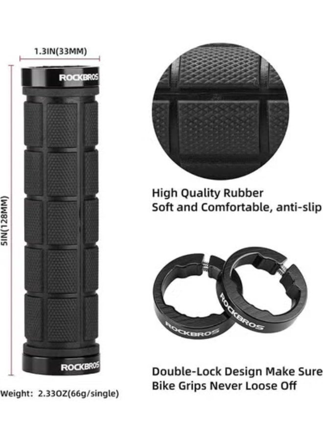 روكبروز مقابض مقود دراجة ROCKBROS 4 قطع (زوجان) بقفل مزدوج على مقابض الدراجة مريحة ومضادة للانزلاق للدراجات الجبلية ودراجات BMX والسكوتر ودراجات الشاطئ والدراجات القابلة للطي - Image 5