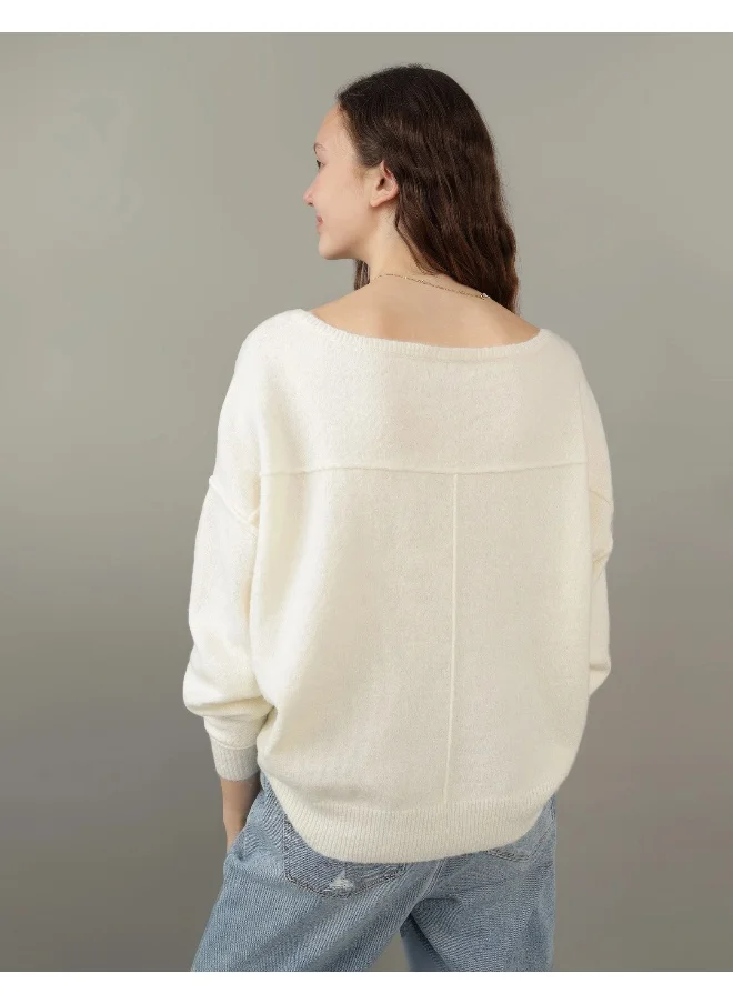American Eagle AE Whoa So Soft Ballet-Neck Sweater