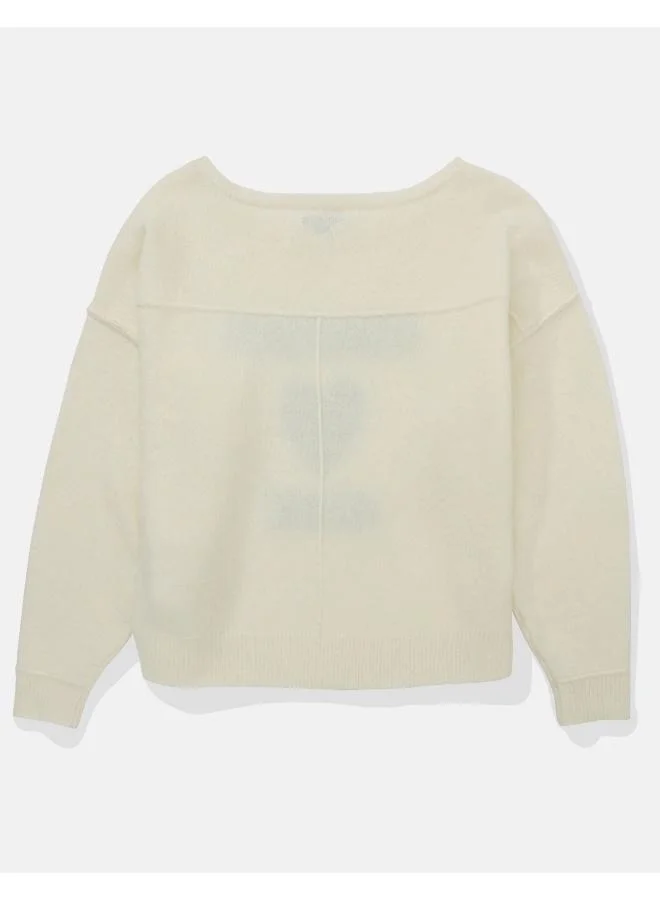American Eagle AE Whoa So Soft Ballet-Neck Sweater